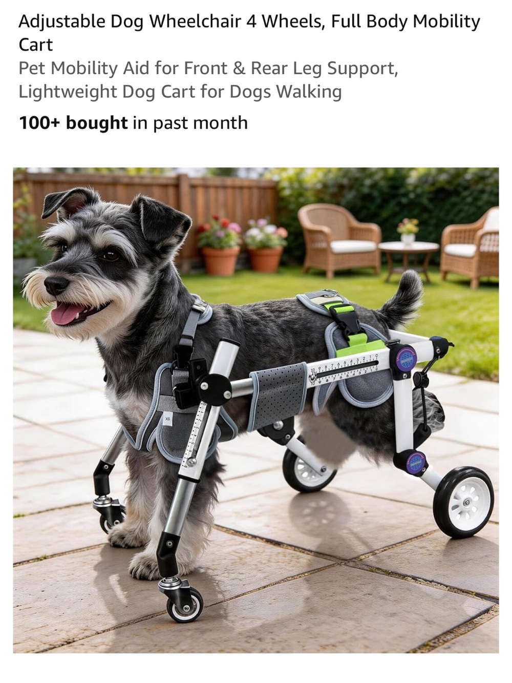 NEW Adjustable Dog Wheelchair Mobility Cart in Lime Green - Lightweight Support